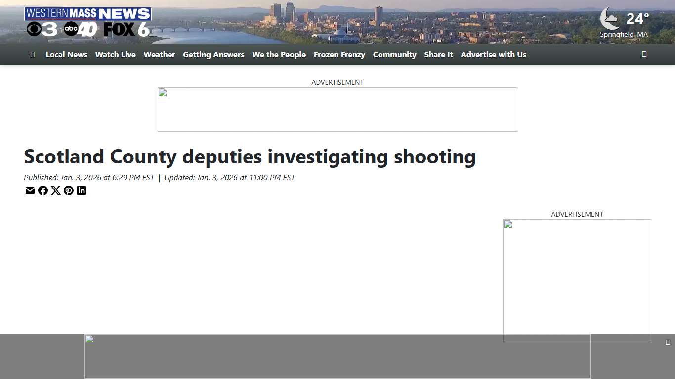 Scotland County deputies investigating shooting