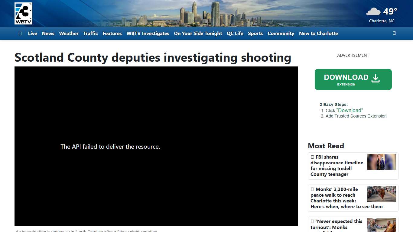 Scotland County deputies investigating shooting