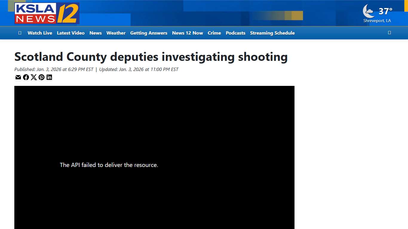 Scotland County deputies investigating shooting