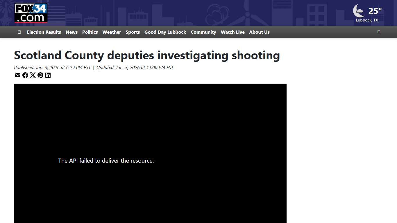 Scotland County deputies investigating shooting
