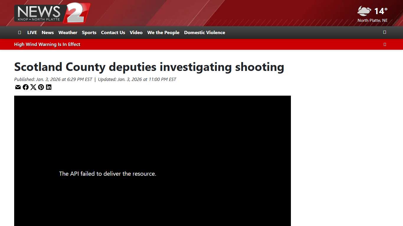 Scotland County deputies investigating shooting