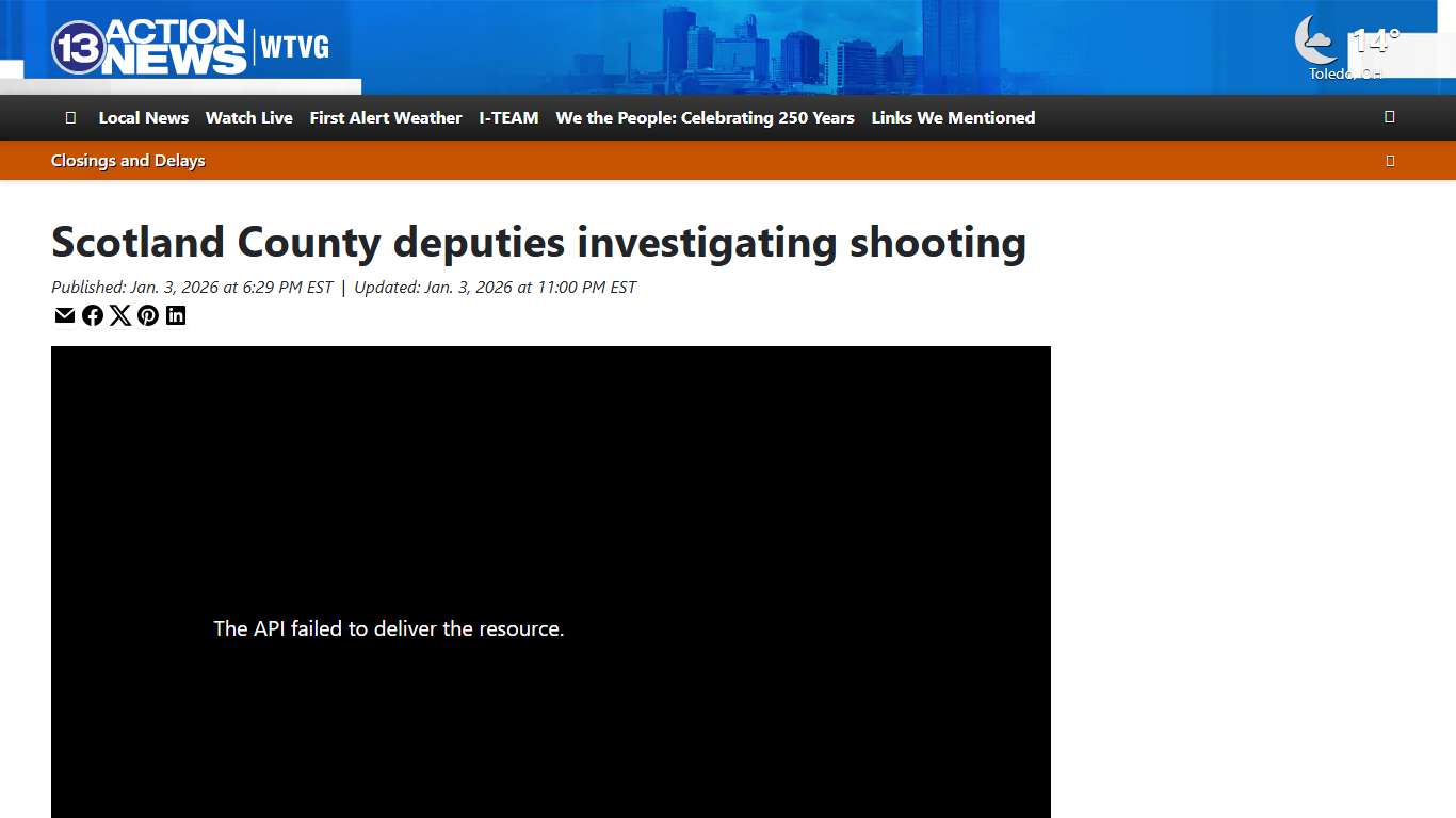 Scotland County deputies investigating shooting