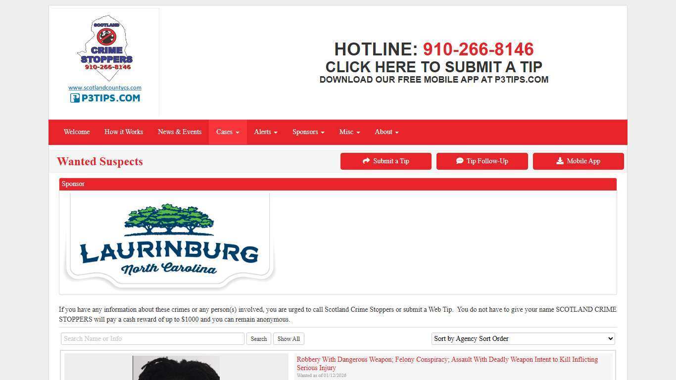 Wanted Suspects - Scotland Crimestoppers